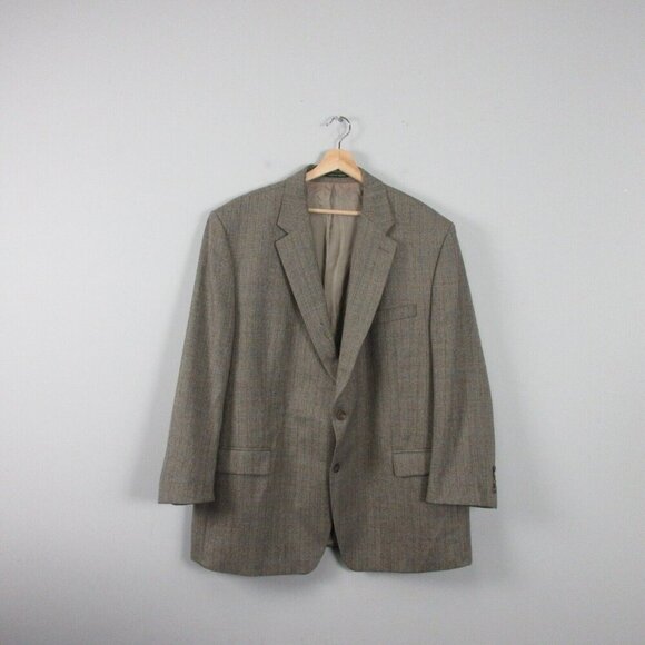 Lauren Ralph Lauren Wool Blazer 50 R Men Brown Herringbone Sport Coat 876 - Picture 1 of 11